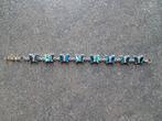 Zilveren armband met blauwe vlinders, Ophalen of Verzenden, Zo goed als nieuw, Zilver
