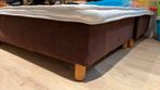 Boxspring dubbel bed, Huis en Inrichting, Slaapkamer | Bedden, Ophalen, Gebruikt, 70 cm of minder, Bruin