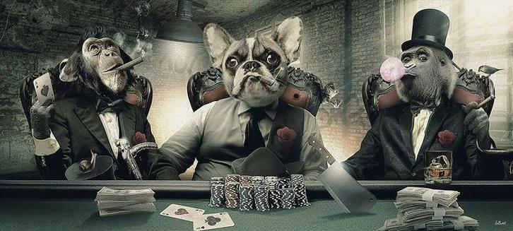 Tableau encadré "Speakeasy Poker - Mafia", Antiek en Kunst, Kunst | Overige Kunst, Ophalen