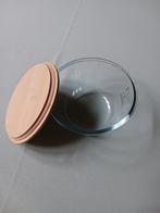 Glazen kom met bamboedeksel., Enlèvement ou Envoi