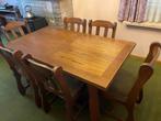 Eettafel met 6 stoelen, Huis en Inrichting, Ophalen, Gebruikt, 1990 stijl, Eikenhout
