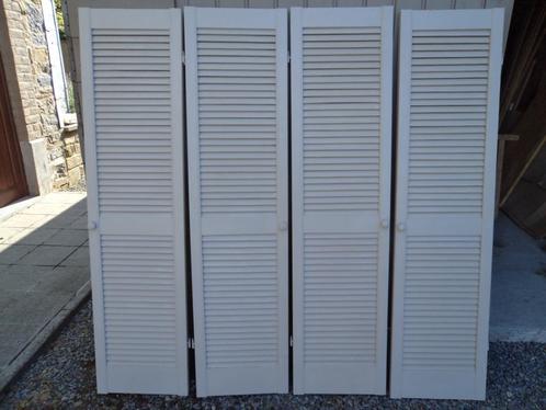 Lot de 4 portes "Louvre" 152/38cm, Doe-het-zelf en Bouw, Raamkozijnen en Schuifdeuren, Gebruikt, Overige typen, Hout, 150 tot 225 cm