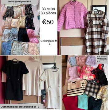 33st pakket kleding (grote) M tot L / (zo goed als) nieuw beschikbaar voor biedingen