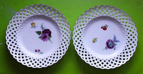 Twee oude Duitse doorkijkborden ~~ Meissen Marcolini ~~, Antiek en Kunst, Antiek | Keramiek en Aardewerk, Ophalen of Verzenden