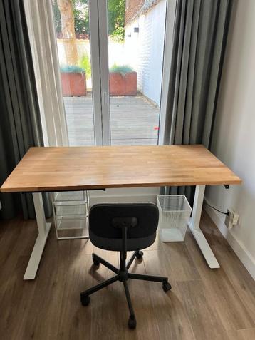 Fully Jarvis Zit-Sta Bureau (massief houten blad) beschikbaar voor biedingen