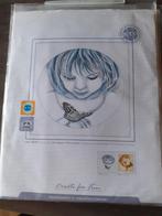 Borduurpakket meisje met vlinder, Ophalen of Verzenden, Borduurpakket
