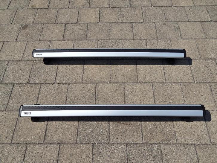 Thule WingBar Evo 118 cm 2 stuks + Thule Rapid System 753, Auto diversen, Dakdragers, Zo goed als nieuw, Ophalen