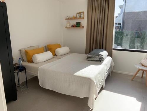 2 Moderne bedden – Wit Metalen Frame + Matrassen, Huis en Inrichting, Slaapkamer | Bedden, Gebruikt, Tweepersoons, 90 cm, 200 cm