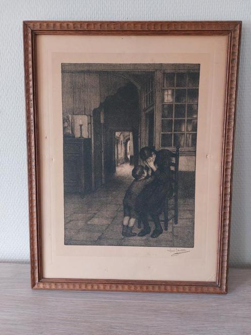 Potloodtekening van René Janssens, Antiek en Kunst, Kunst | Etsen en Gravures, Ophalen of Verzenden