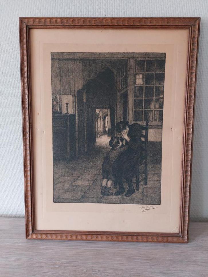 Potloodtekening van René Janssens, Antiek en Kunst, Kunst | Etsen en Gravures, Ophalen of Verzenden