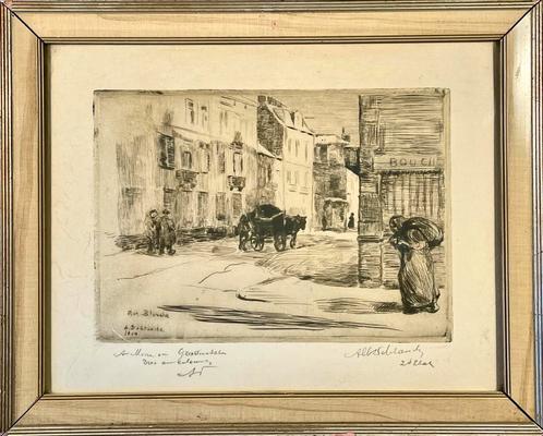 Albert Delstanche - Eau-forte - Bruxelles - 1914 - Signée, Antiquités & Art, Art | Eaux-fortes & Gravures, Enlèvement ou Envoi