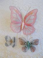 3 papillons en tissu pour décoration, Hobby & Loisirs créatifs, Comme neuf, Enlèvement ou Envoi