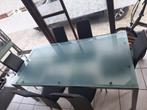 Glazen eettafel + 6stoelen, Huis en Inrichting, Tafels | Eettafels, Ophalen, Gebruikt, 50 tot 100 cm, Glas