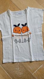 Ecru T-shirt met mandarijntjes - Filou - maat 128 (8 jaar), Kinderen en Baby's, Kinderkleding | Maat 128, Meisje, Gebruikt, Ophalen of Verzenden