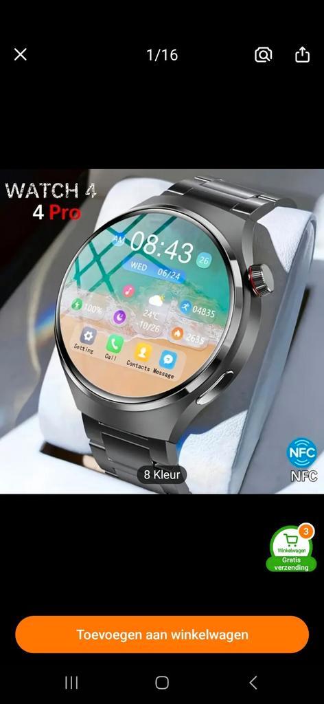 smartwatch, Handtassen en Accessoires, Smartwatches, Zo goed als nieuw, Android, Ophalen of Verzenden