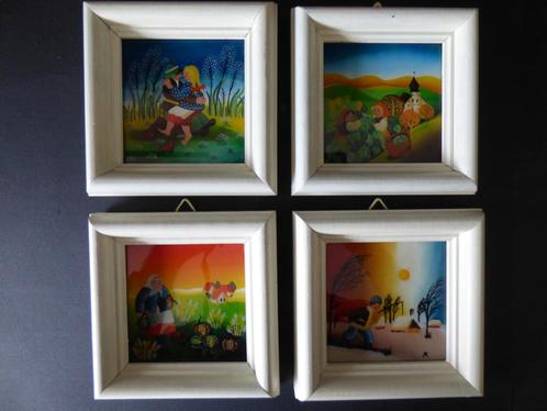 4 tableaux sur verre encadrés, Antiquités & Art, Art | Peinture | Moderne, Envoi