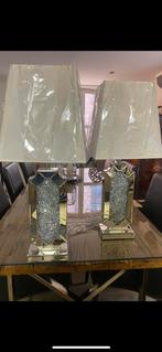 2 NIEUWE lampedaires volledig in spiegel afgewerkt, Nieuw, Modern, Ophalen of Verzenden