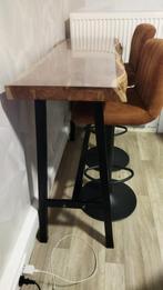 Tafel hout met 2 bar stoelen, Comme neuf, Brun, Modern, Enlèvement ou Envoi