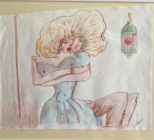 Hugo Claus - originele tekening, Antiek en Kunst, Kunst | Tekeningen en Fotografie, Ophalen of Verzenden