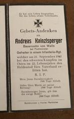 Carte de prière allemande 1941, Collections, Enlèvement ou Envoi, Image pieuse