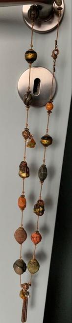 Collier long avec perles de Bouddha - vert/orange, Bijoux, Sacs & Beauté, Colliers, Vert, Enlèvement ou Envoi