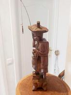 Vintage houten vissersbeeld uit de jaren 60, Antiek en Kunst, Ophalen of Verzenden