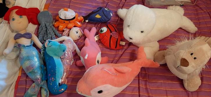 Waterdieren ,zeemeerminnen, Kinderen en Baby's, Speelgoed | Knuffels en Pluche, Zo goed als nieuw, Ophalen of Verzenden