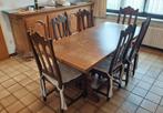 mooie set van eikentafel en 6 stoelen, Huis en Inrichting, Tafels | Eettafels, Ophalen, Gebruikt, Eikenhout, 200 cm of meer