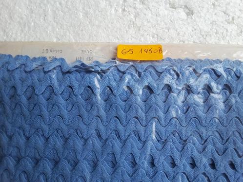 14 mm zigzag serpentijnlint middenblauw katoen gt GS1450B, Hobby en Vrije tijd, Naaien en Fournituren, Nieuw, Ophalen of Verzenden
