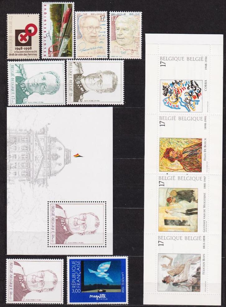 België 1998 volledig jaar **, Postzegels en Munten, Postzegels | Europa | België, Postfris, Postfris, Verzenden