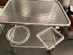 Vintage glazen verpleegtafel 1950, Antiek en Kunst, Ophalen