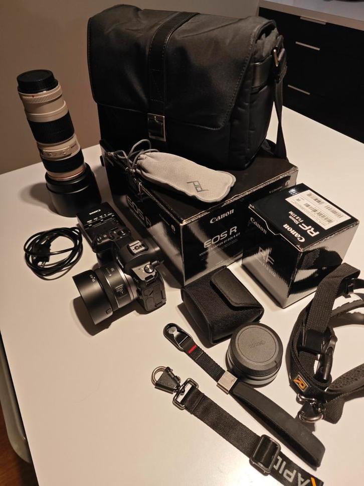 Canon Eos R + adapter, Audio, Tv en Foto, Fotocamera's Analoog, Zo goed als nieuw, Canon, Ophalen