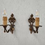 Vintage messing Hollywood Regency wandlampjes bedlampjes 01, Ophalen of Verzenden