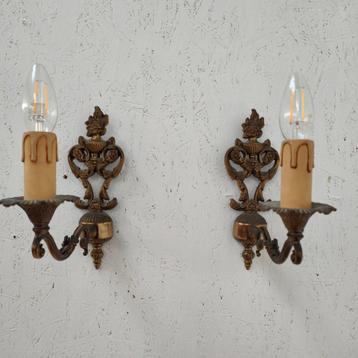 Vintage messing Hollywood Regency wandlampjes bedlampjes 01 beschikbaar voor biedingen