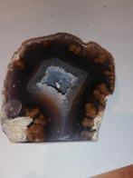 Geode 1 face quartz poli 380 grammes voir photos pour détail, Collections, Enlèvement ou Envoi