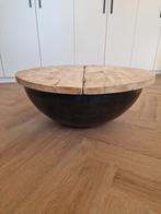 Salontafel mangohout rond 77cm, Ophalen, Zo goed als nieuw, Rond