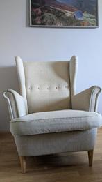 Fauteuil ikea strandmon + repose-pieds, Huis en Inrichting, Fauteuils, Ophalen, Gebruikt, Gris, 75 tot 100 cm