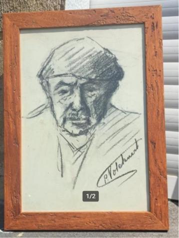 fusain homme signe piet volckaert beschikbaar voor biedingen