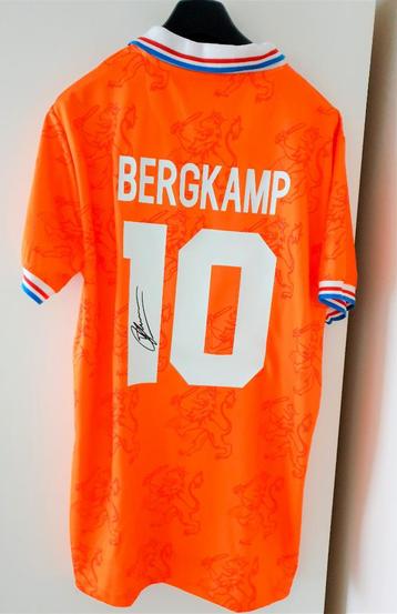 Dennis Bergkamp gesigneerd voetbalshirt Nederlands elftal