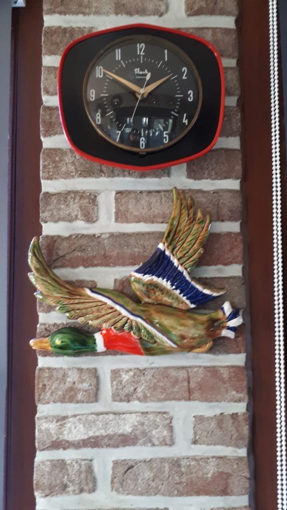 Vintage vliegende eend in kleurrijk keramiek uit België, Antiek en Kunst, Antiek | Keramiek en Aardewerk, Ophalen of Verzenden