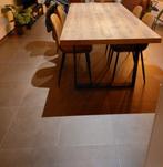 Tafel + 6 stoelen (cognac), Ophalen, Zo goed als nieuw, 6 tot 8 stoelen