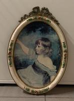 Antiek kader met prent, Ophalen