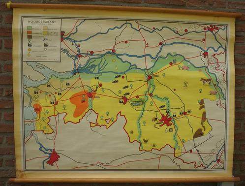 schoolplaat Noord Brabant, Antiek en Kunst, Antiek | Schoolplaten, Aardrijkskunde, Ophalen of Verzenden