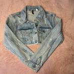 Croptop jeans jas, Kleding | Dames, Ophalen, H&M, Blauw, Zo goed als nieuw