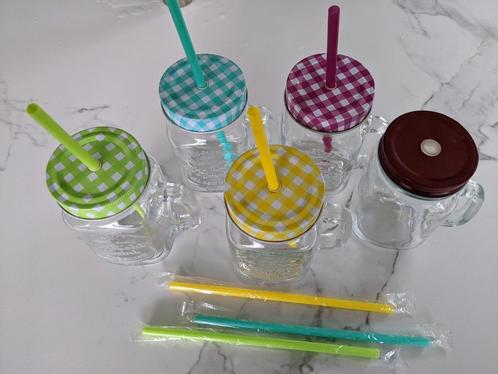 Mason Jar drinkglazen voor smoothie, Verzamelen, Glas en Drinkglazen, Zo goed als nieuw, Ophalen