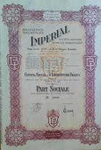 Brouwerijen Imperial - part sociale - 1950 - Bruxelles, Ophalen of Verzenden, 1950 tot 1970, Aandeel
