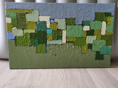 Stedelijk landschap - abstract schilderij, Antiek en Kunst, Kunst | Schilderijen | Abstract, Ophalen