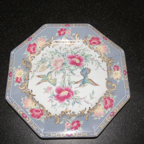Vintage Octgonaal sier bord Japans Porselein Kolibries, Antiek en Kunst, Curiosa en Brocante, Ophalen of Verzenden