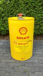 Vintage blikken olievat Shell van 25 liter, Verzamelen, Ophalen of Verzenden, Gebruikt