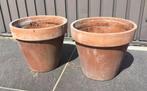 2 terracotta bloempotten , diameter 29 cm, hoogte 26 cm, Gebruikt, Rond, Minder dan 40 cm, Terracotta